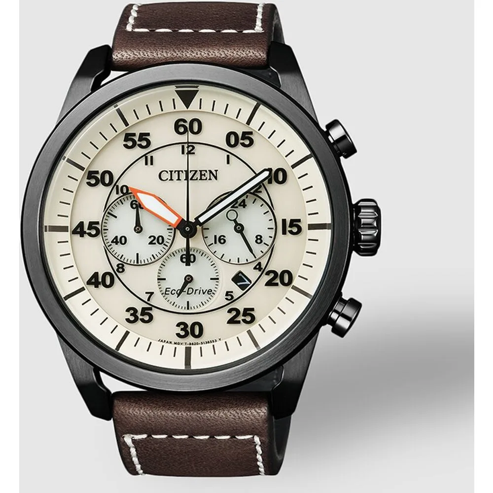 Reloj de hombre AviatorCA4215-04W Eco-Drive de piel - Citizen - FashionsVida