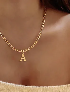 Pieza Collar con cadena NK de acero inoxidable dorado clásico, estilo para mujer - Shein - FashionsVida
