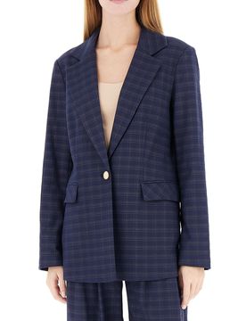 Blazer monopetto lurex BLU NAVY S