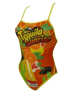 Tequila Sunrise Thin Strap Swimsuit Orange 5-6 Years Girls - TURBO - FashionsVida