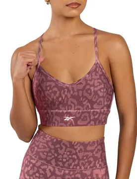 Soutien-gorge De Sport Printed Tri-back Blackberry / Playful Pink M - Reebok - FashionsVida