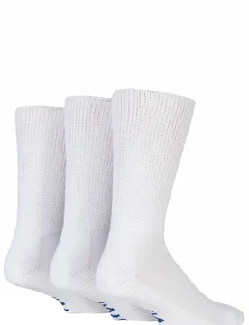 Pair White Footnurse Gentle Grip Cushioned Foot Diabetic Socks Men's 12-14 Mens - - White - Size: 12-14 Mens - IOMI - FashionsVida