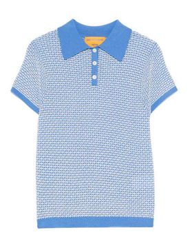 Polo in cashmere azzurro