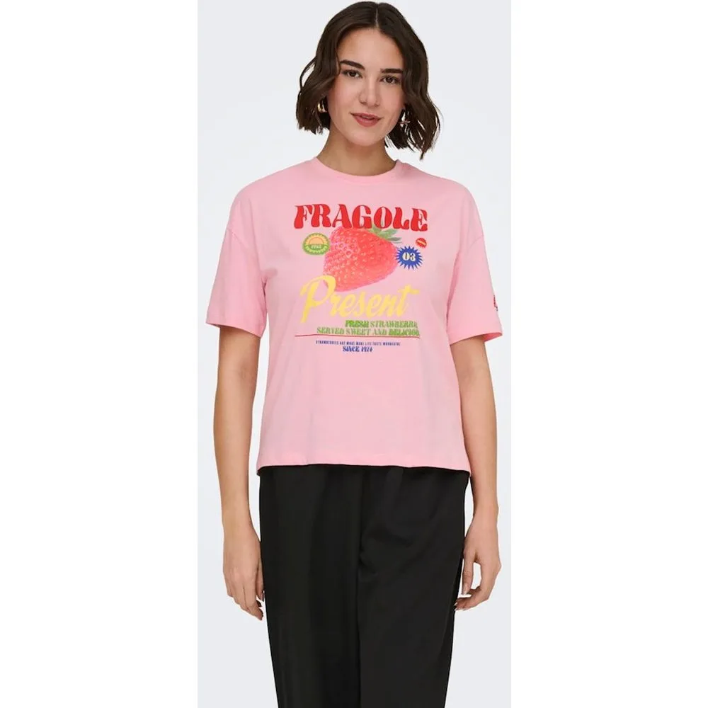 Camiseta de mujer de manga corta con cuello redondo - Only - FashionsVida