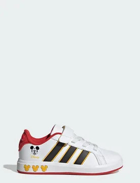 Scarpe Disney Mickey Mouse Grand Court 33 Cloud White / Core Black / Bold Gold - Adidas - FashionsVida