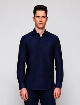 Camisa de hombre vestir manga larga micro estructura - Mirto - FashionsVida