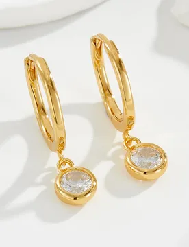 Withered 925 Sterling Silver Pendant Earrings With A Single Zircon Earring For Women Women's Earrings Ear Cuffs - Aliexpress - FashionsVida
