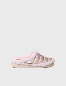 Zapatilla tipo zueco para mujer en fieltro y tejido acolchado | MOLY-DR