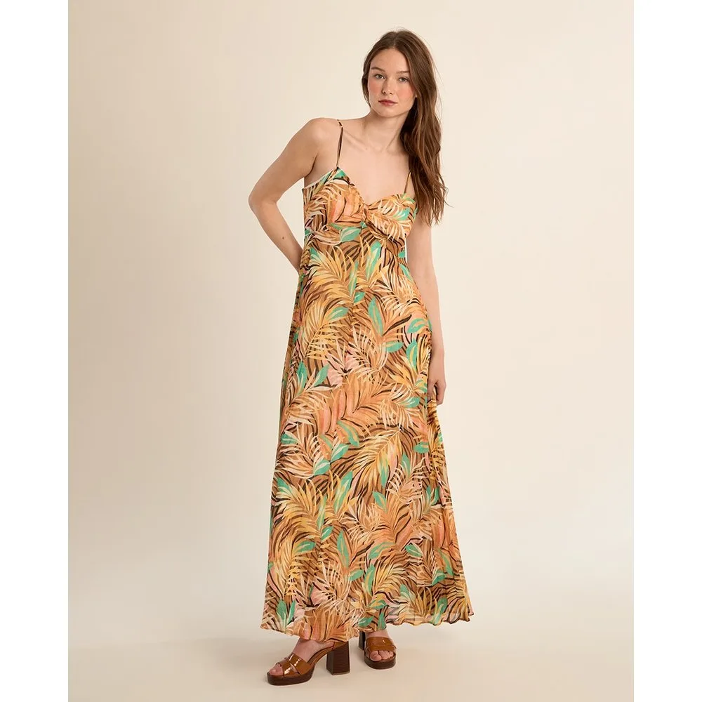 Vestido largo de tirantes con estampado - Molly Bracken - FashionsVida