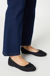 Women's Paige Wrap Detail Ballet Flats in Natural Black Size: 8 - Natural Black - Size: 8