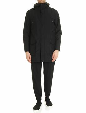 Cappotto con inserti in pelle