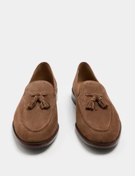 Suede Tassel Loafers Tan male - Autograph - FashionsVida