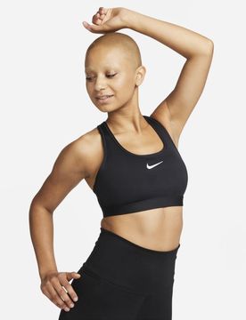 Swoosh Damen Sport-BHs/Sportwesten - Schwarz - Größe 36 - Baumwollgewebe Black 36
