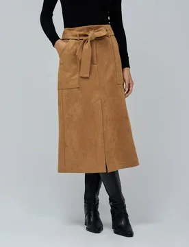 Falda de mujer midi de ante - Salsa Jeans - FashionsVida