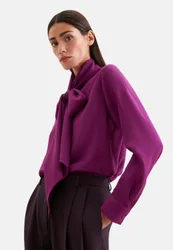 Seidenbluse mit angesetzter Schluppe Rosa/Pink 44