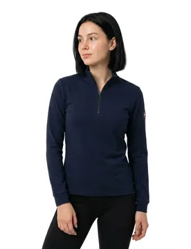 Maglione Con Mezza Zip Manuela Navy L