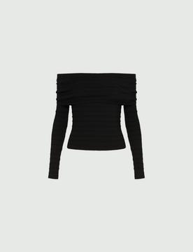 Maglia con scollo ad anello donna nero