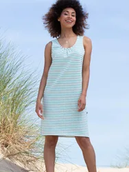 Womens Seaborough Jersey Dress Lagoon Stripe - Blue - Size 10 Uk