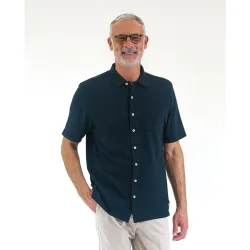 Camisa casual algodón de hombre regular liso en