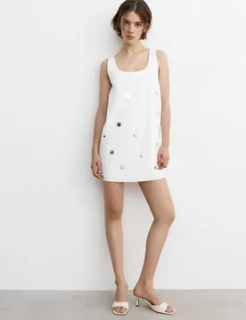 Short Strappy Dress With Mirrored Details (Size: ) - Pull&bear - FashionsVida