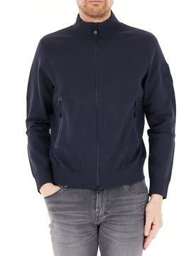 Maglione con zip BLU NAVY XXL