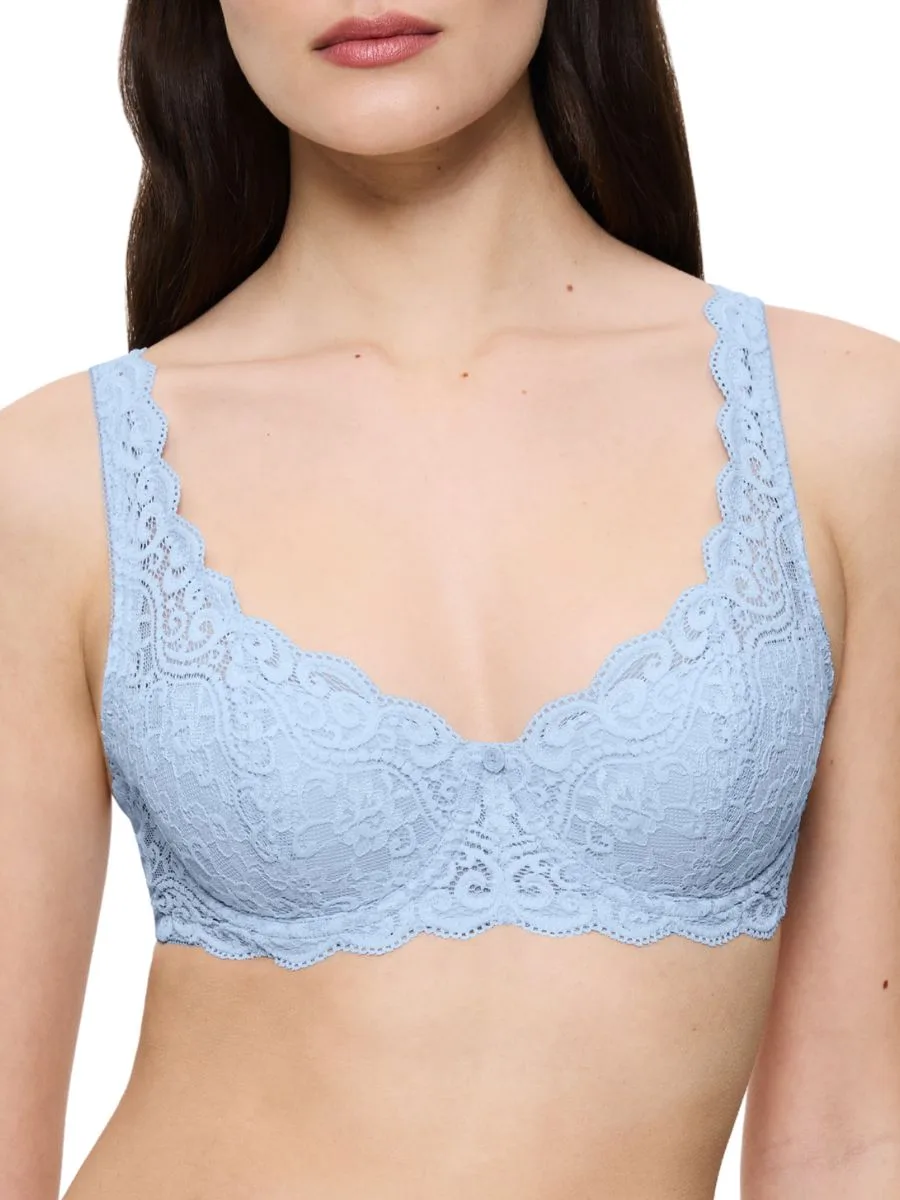 Womens Amourette Whp Half Cup Padded Bra - Blue Polyamide - Size 32d - Triumph - FashionsVida