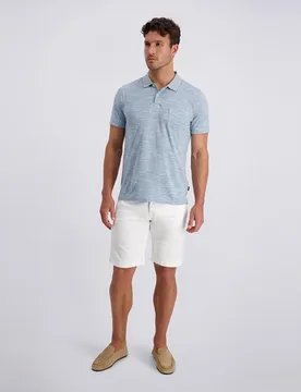 Bermuda de lino de hombre regular fit blanca - Pierre Cardin - FashionsVida