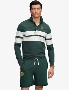 Superdry Herren Vintage Athletic Stripe Rugby-shirt Green - Größe: M - 74.99 - FashionsVida