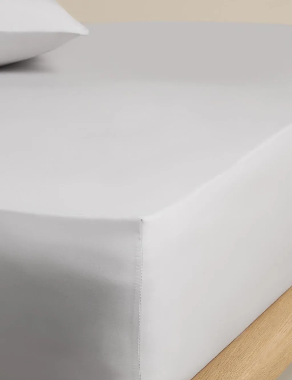 Egyptian Cotton 400 Thread Count Crisp Fitted Sheet Dove - M&S - FashionsVida