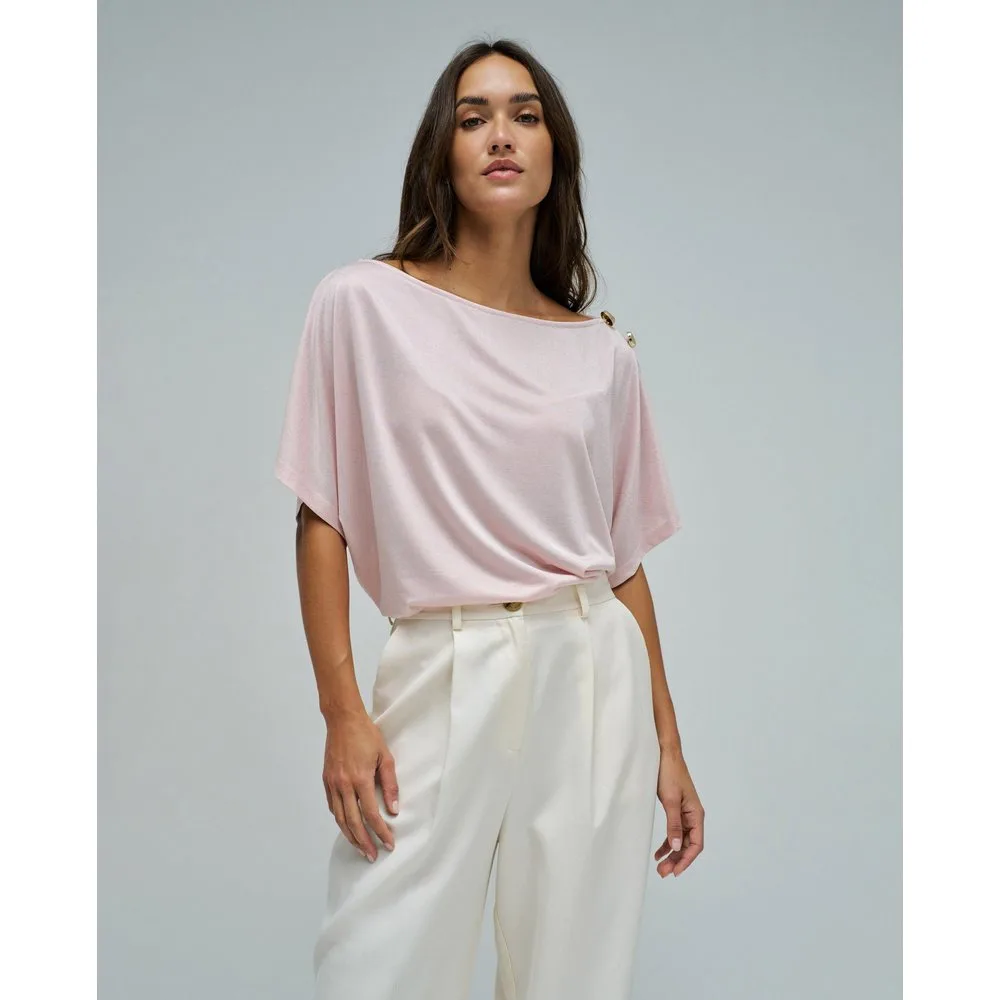 Camiseta asimétrica con brillo de mujer - Salsa Jeans - FashionsVida