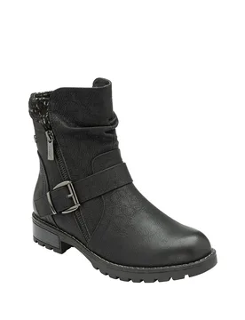Women's 'Jemma' Zip-Up Ankle Boots in Black Size: 4 - Black - Size: 4 - Lotus - FashionsVida
