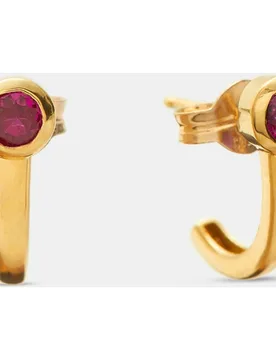 Pendientes de aro de oro con rubí - El Corte Inglés - FashionsVida