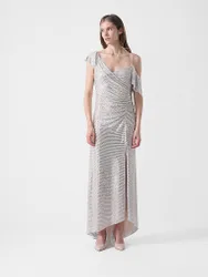 Vestido de noche crema 38