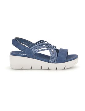 Sandali blu con fasce intrecciate e velcro The 24001A 40