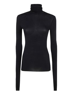Maglione in jersey leggero con collo alto