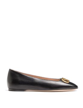 Ballerine in pelle con firma Vlogo