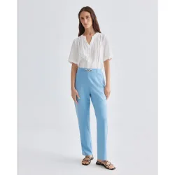 Pantalón de mujer liso con goma en cinturilla