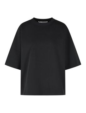 Rhea costa T-shirt nera in cotone
