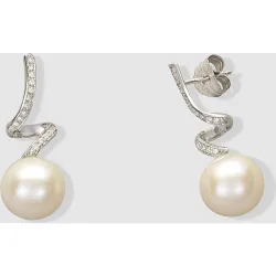 Pendientes My Wedding de oro, diamantes y perla
