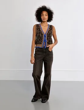 Cárdigan de mujer con lazada y estampado - Lili Sidonio - FashionsVida