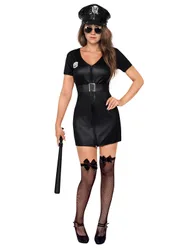 Sexy Polizistin Damenkostüm Cop schwarz