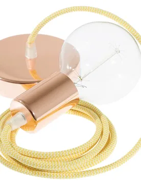 Cables Suspension Luminaire Rz10 Zigzag 2 M Diy Yellow / Copper One Size - Creative - FashionsVida