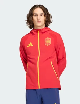 Giacca a vento Tiro Travel Full Zip Spagna XL Team Power Red 2 - Adidas - FashionsVida