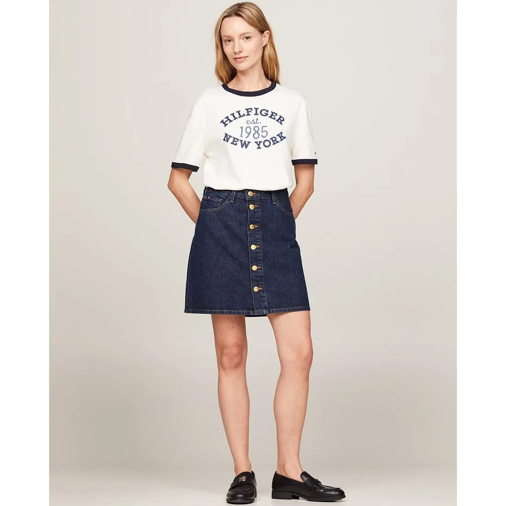 Mini falda vaquera con cierre de botones - Tommy Hilfiger - FashionsVida