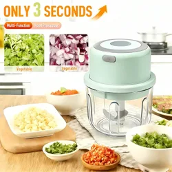 Picadora de alimentos eléctrica portátil inalámbrica de 100/250ml, mini rebanadora de ajo eléctrica, molinillo y picadora de carne multifunción r