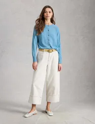 Pure Cotton Textured Cardigan Blue female