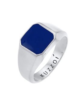 KUZZOI Anillo azul oscuro / plata