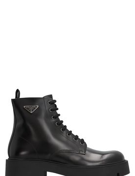 PRADA Leather Lace-up Boots