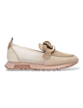 Para mujer. SHV264834 Zapatillas Oregon (36), Piel, Beige, Plano, 1 a 3cm, Ninguno, Casual