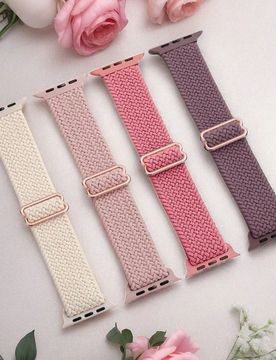 Paquetes de Bucle Solo Trenzado Elástico Compatible con Apple Watch Banda 49mm 45mm 44mm 46mm 42mm 41mm 40mm 38mm Para Mujeres y Hombres, Brazalete D